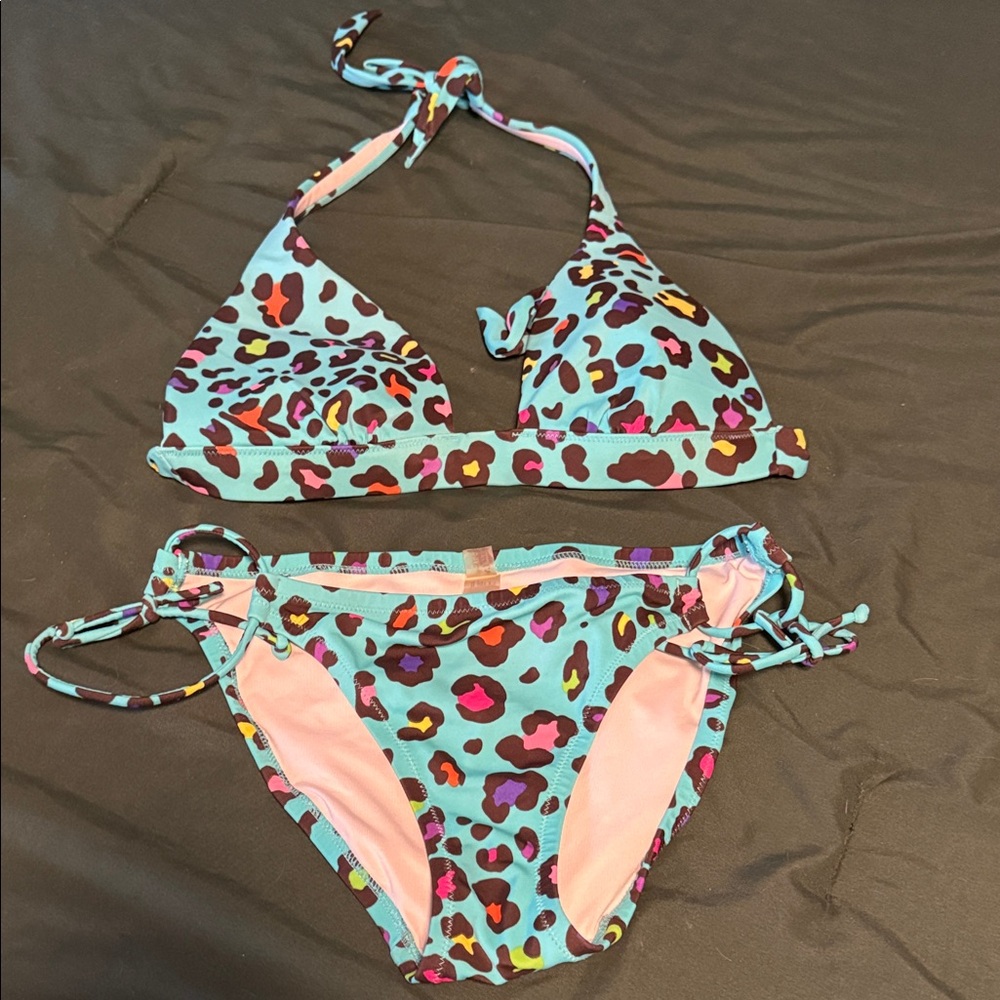 Colorful Leopard Victorias Secret Swim Bikini Set